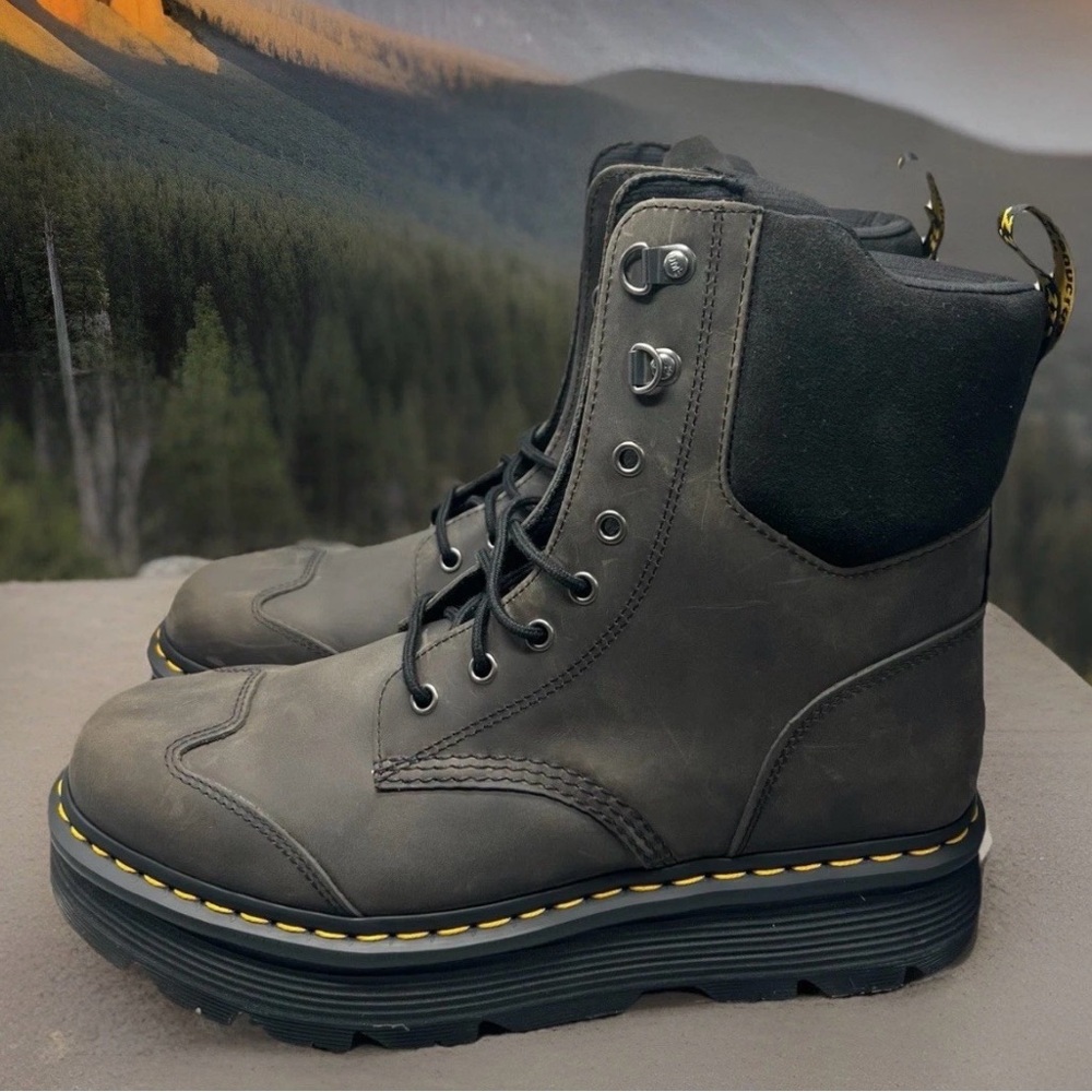 Dr.Martens Zebzag 8 Tie Suede Burnished Waxy Boots Men's Size US 7 Womens 8
